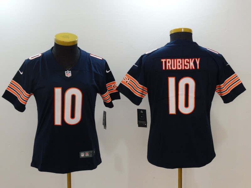 Women Chicago Bears #10 Trubisky Blue Nike Vapor Untouchable Limited NFL Jerseys->women nfl jersey->Women Jersey